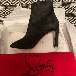 Brand new. Women’s Black Christian Louboutin Eleonor Suede Ankle Boots.